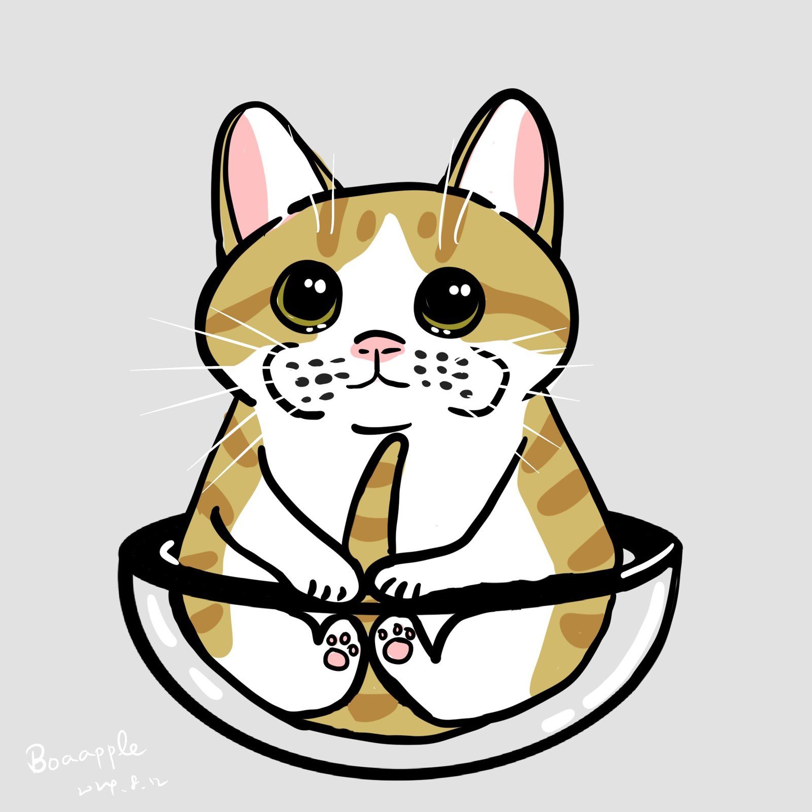 豆花貓咪角色插畫